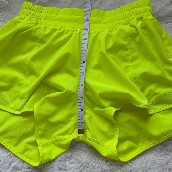 lululemon Hotty Hot High-Rise Lined Zip Pocket Neon Running Shorts - 6 ( S ) - Picture 14 of 15